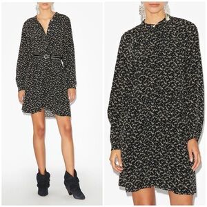 NWT Isabel Marant Etoile Amandine Dress Black Multi Sz 38